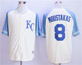Custom Fan-Made Mike Moustakas Kansas City Royals #8 Throwback Baseball Jersey