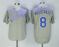 Custom Fan-Made Mike Moustakas Kansas City Royals #8 Grey Baseball Jersey