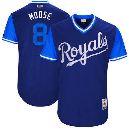 Custom Fan-Made Mike Moustakas Moose Kansas City Royals #8 2017 Baseball Jersey