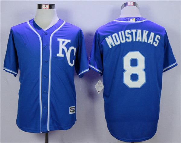 Custom Fan-Made Mike Moustakas Kansas City Royals #8 Baseball Jersey