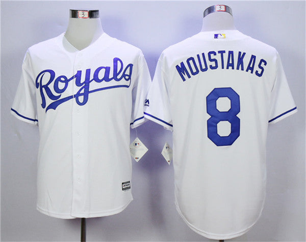 Custom Fan-Made Mike Moustakas Kansas City Royals #8 White Baseball Jersey