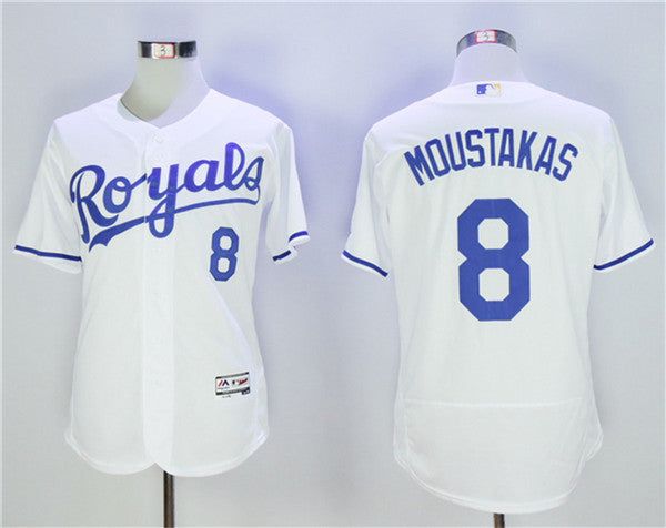 Custom Fan-Made Mike Moustakas Kansas City Royals #8 White Baseball Jersey