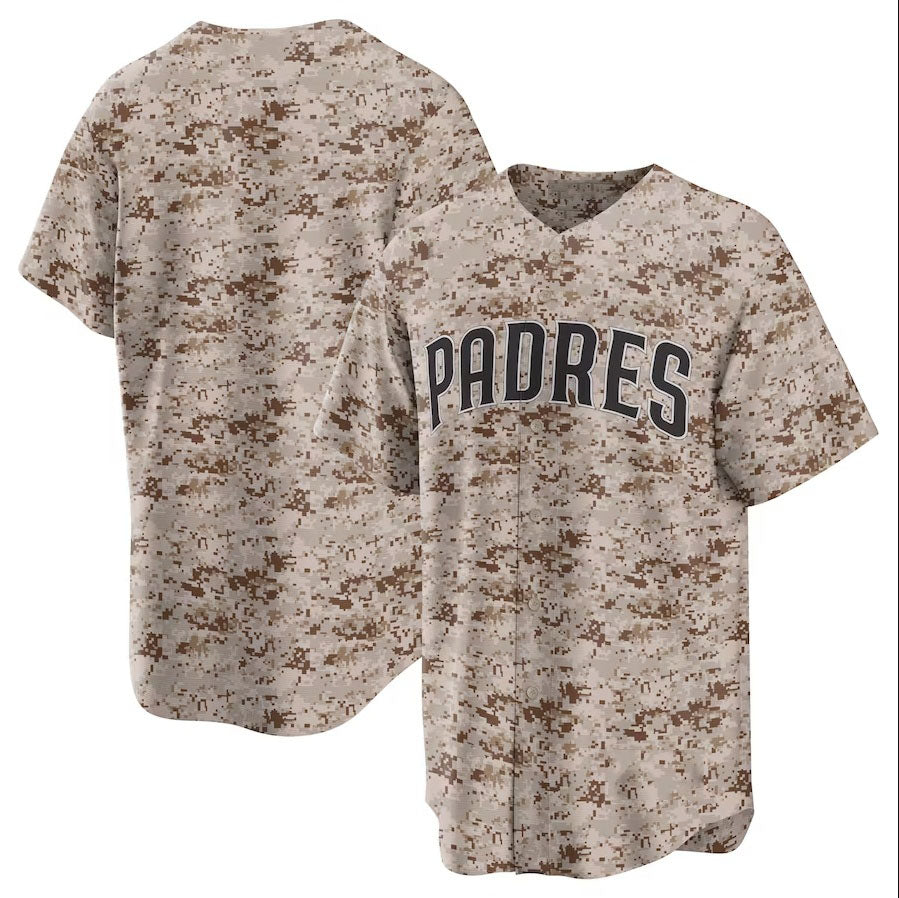 San Diego Padres USMC Alternate Replica Team Jersey - Camo Stitched Baseball Jersey