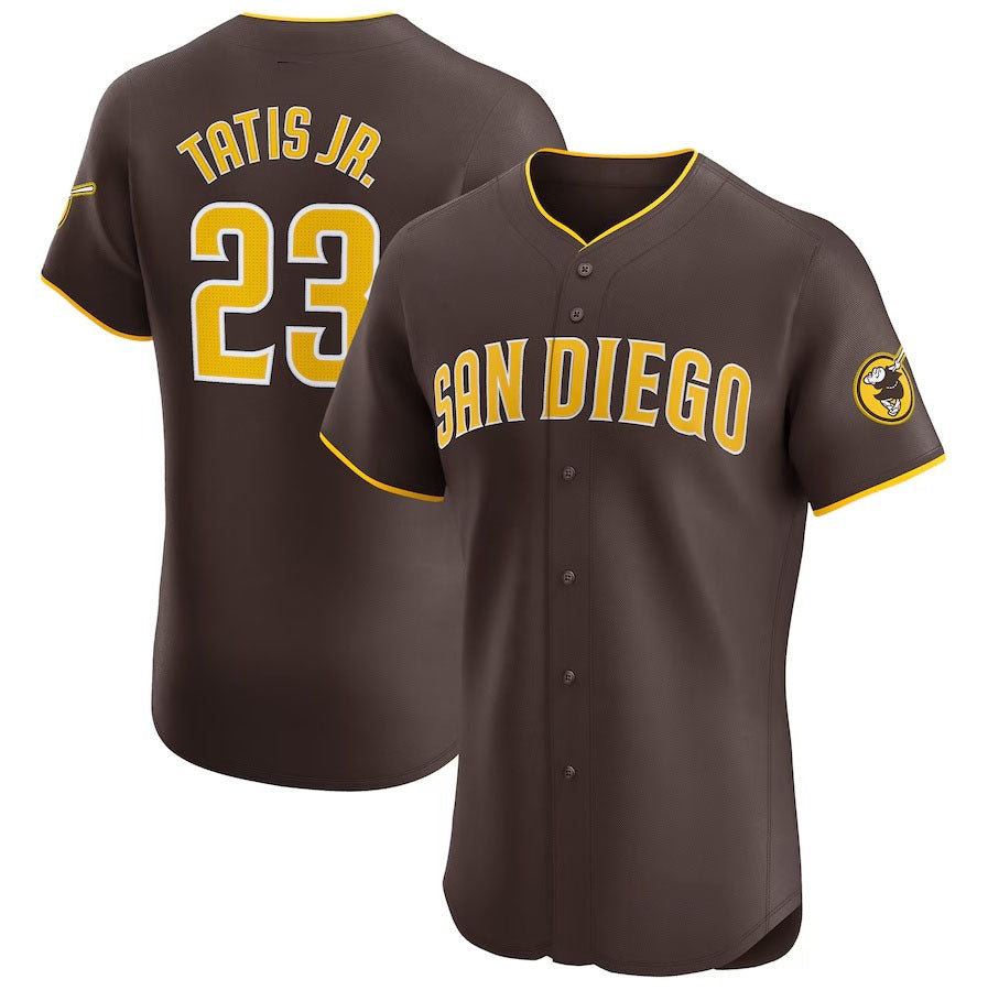 San Diego Padres #23 Fernando Tatis Jr. Road Elite Player Jersey - Brown Stitched Baseball Jersey