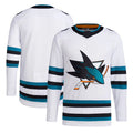 SJ.Sharks Away Primegreen Authentic Pro Jersey White Stitched American Hockey Jerseys