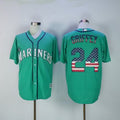 Custom Fan-Made Ken Griffey USA Flag Seattle Mariners #24 Baseball Jersey