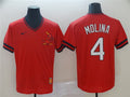 Custom Fan-Made Yadier Molina St. Louis Cardinals #4 Red Throwback Baseball Jersey