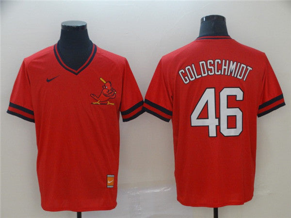 Custom Fan-Made Paul Goldschmidt St. Louis Cardinals #46 Red Throwback Baseball Jersey