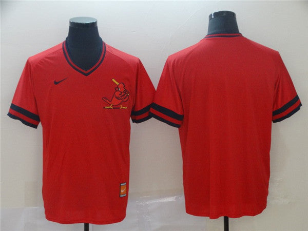 Custom Fan-Made Red Throwback St. Louis Cardinals Baseball Jersey St. Louis Cardinals Red Throwback Baseball Jersey