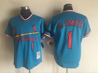 Custom Fan-Made Ozzie Smith St. Louis Cardinals #1 Throwback Baseball Jersey
