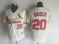 Custom Fan-Made Lou Brock St. Louis Cardinals #20 Throwback Baseball Jersey