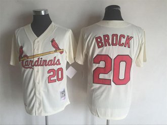 Custom Fan-Made Lou Brock St. Louis Cardinals #20 Throwback Baseball Jersey