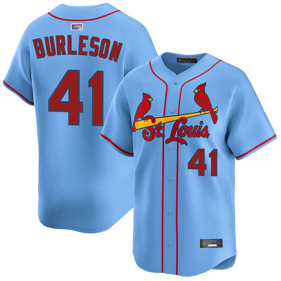 St.Louis Cardinals #41 Alec Burleson Player Light Blue Limited Baseball Jerseys