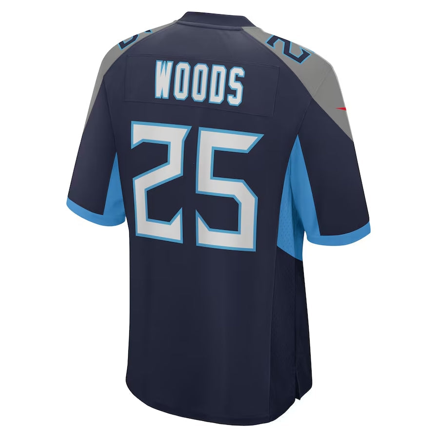 T.Titans #25 Xavier Woods Navy Team Game Stitched American Football Jersey