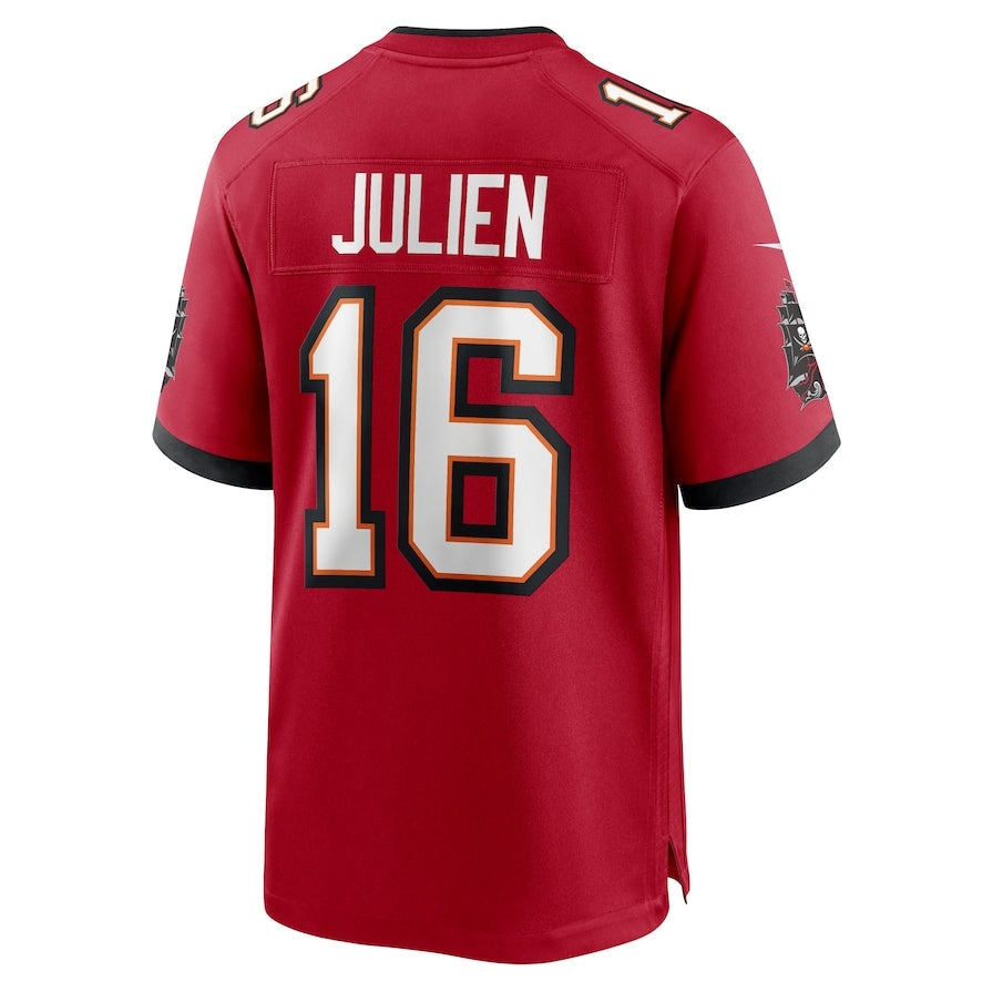 TB.Buccaneers #16 Jake Julien Red Team Game Stitched American Football Jerseys