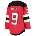 NJ.Devils #9 Taylor Hall Home Premier Player Jersey Red Stitched American Hockey Jerseys