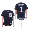 Custom Fan-Made Jose Iglesias Detroit Tigers #1 Navy Baseball Jersey