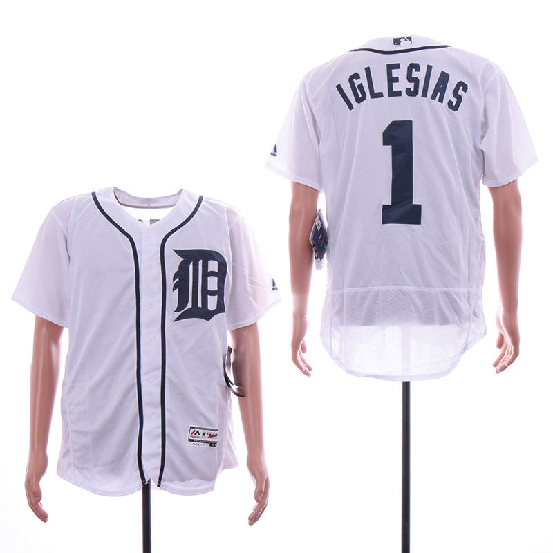 Custom Fan-Made Jose Iglesias Detroit Tigers #1 White Baseball Jersey