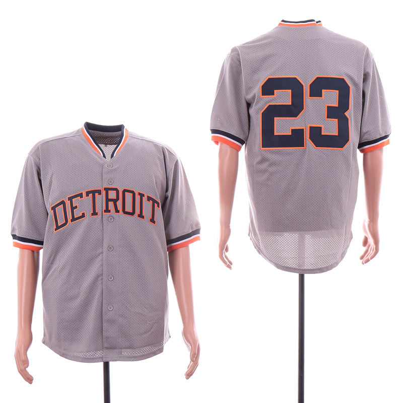 Custom Fan-Made Kirk Gibson BP Detroit Tigers #23 Grey Baseball Jersey