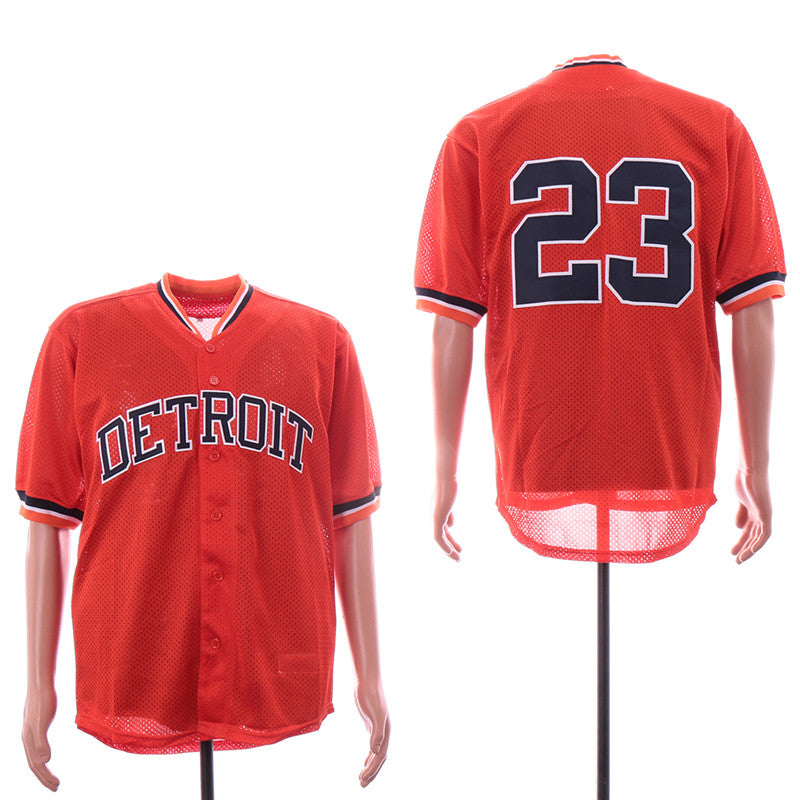 Custom Fan-Made Kirk Gibson Detroit Tigers #23 Orange Throwback Baseball Jersey