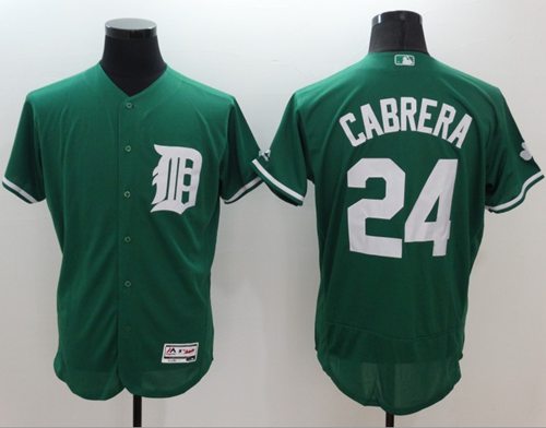 Custom Fan-Made Miguel Cabrera Celtic Detroit Tigers #24 Green Baseball Jersey