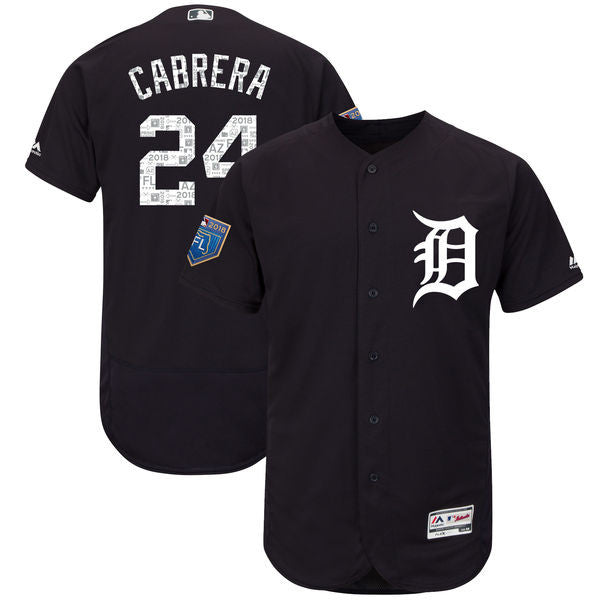 Custom Fan-Made Miguel Cabrera Spring Training Detroit Tigers #24 Navy 2018 Baseball Jersey