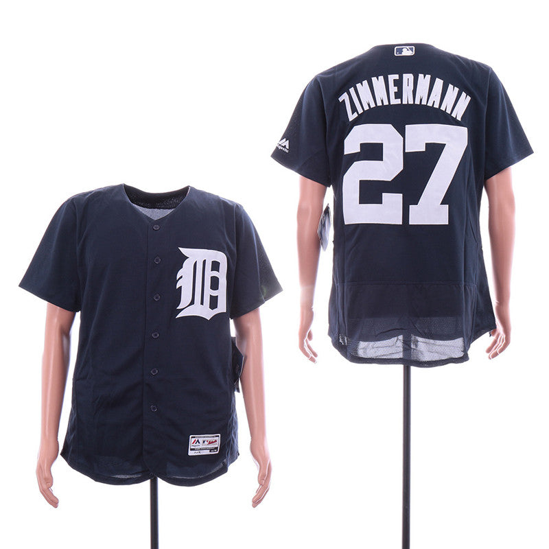 Custom Fan-Made Jordan Zimmermann Detroit Tigers #27 Navy Baseball Jersey