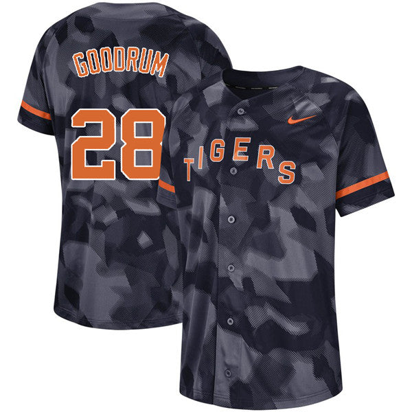Custom Fan-Made Niko Goodrum Camo Detroit Tigers #28 Baseball Jersey