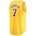 LA.Lakers #7 Troy Brown Jr. Fanatics Branded Fast Break Replica Jersey Icon Edition Gold Stitched American Basketball Jersey