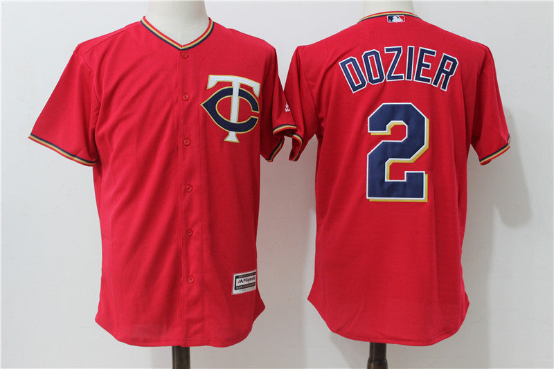 Custom Fan-Made Brian Dozier Minnesota Twins #2 Red Baseball Jersey