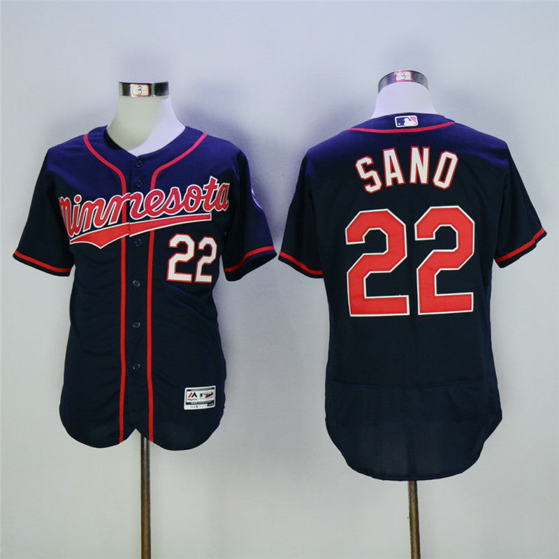 Custom Fan-Made Miguel Sano Minnesota Twins #22 Navy Baseball Jersey