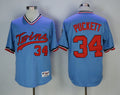 Custom Fan-Made Kirby Puckett Minnesota Twins #34 Blue 1984 Throwback Turn Back Clock Edition Baseball Jersey