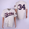 Custom Fan-Made Kirby Puckett Minnesota Twins #34 1969 Throwback Baseball Jersey