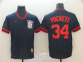 Custom Fan-Made Kirby Puckett Minnesota Twins #34 Navy Throwback Baseball Jersey