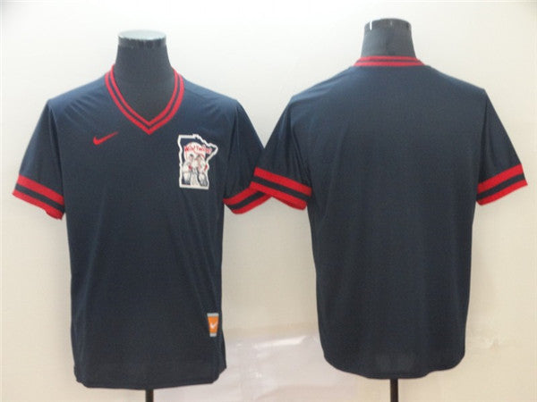 Custom Fan-Made Navy Throwback Minnesota Twins Baseball Jersey Minnesota Twins Navy Throwback Baseball Jersey