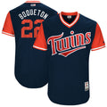 Custom Fan-Made Miguel Sano Boqueton Minnesota Twins #22 Navy 2017 Baseball Jersey
