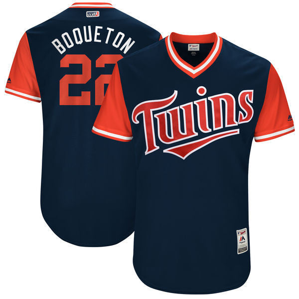 Custom Fan-Made Miguel Sano Boqueton Minnesota Twins #22 Navy 2017 Baseball Jersey
