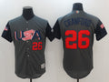 Custom Fan-Made USA Brandon Crawford Style #26 Grey 2017 Baseball Jersey