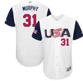 Custom Fan-Made USA Daniel Murphy Style #31 White 2017 Baseball Jersey