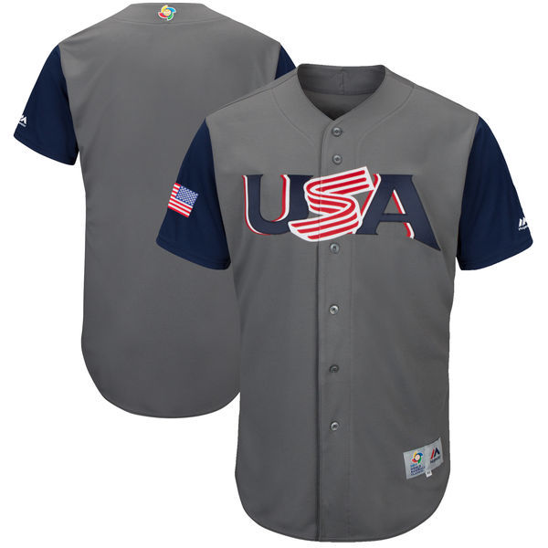 Custom Fan-Made USA Gray 2017 Baseball Jersey Style Grey 2017 Baseball Jersey