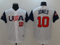Custom Fan-Made USA Adam Jones Style #10 White 2017 Baseball Jersey