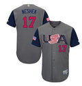 Custom Fan-Made USA Pat Neshek Style #17 Grey 2017 Baseball Jersey