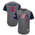 Custom Fan-Made USA Alex Bregman Style #2 Grey 2017 Baseball Jersey