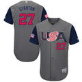 Custom Fan-Made USA Giancarlo Stanton Style #27 Grey 2017 Baseball Jersey