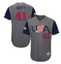 Custom Fan-Made USA Danny Duffy Style #41 Grey 2017 Baseball Jersey