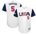 Custom Fan-Made USA Josh Harrison Style #5 White 2017 Baseball Jersey