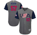 Custom Fan-Made USA Tanner Roark Style #57 Grey 2017 Baseball Jersey