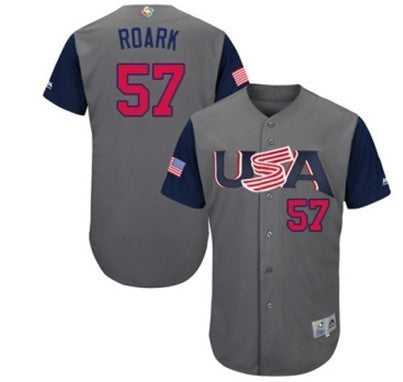 Custom Fan-Made USA Tanner Roark Style #57 Grey 2017 Baseball Jersey