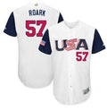 Custom Fan-Made USA Tanner Roark Style #57 White 2017 Baseball Jersey