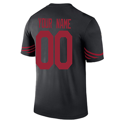Custom black football jersey full view | GameDay Jerseys